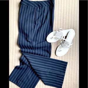 TALBOTS Navy Double Pinstripe Stretch Slacks